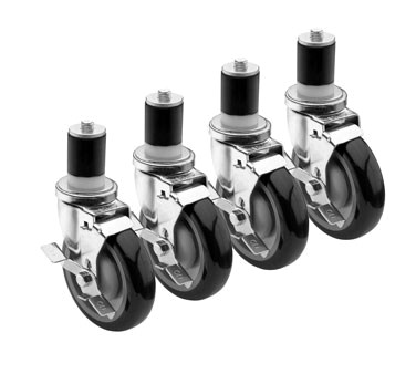 KROWNE 1-5/8&quot; STEM CASTERS WITH BRAKE, 5&quot; SWIVEL