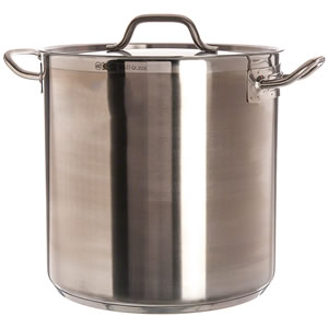 VOLLRATH 27 QT STOCK POT WITH COVER, S/S