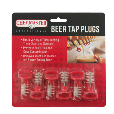 CHEF MASTER BEER TAP PLUGS, 6  COUNT