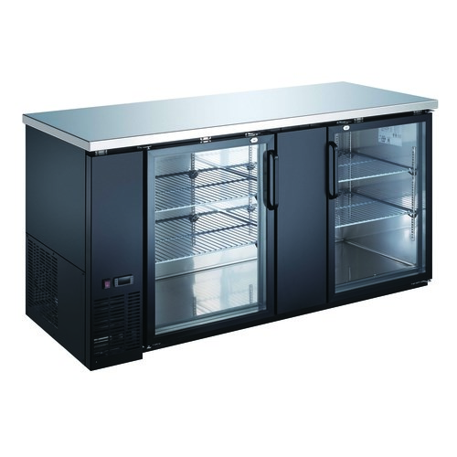 FALCON BACK BAR REFRIGERATOR,  2 GLASS DOORS, 61&quot;W