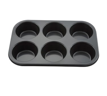WINCO 6 - 7 OZ CUP NON-STICK CARBON STEEL MUFFIN PAN