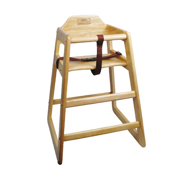 WINCO STACKING HI-CHAIR, NATURAL FINISH, ASSEMBLED 