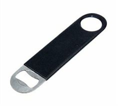 WINCO FLAT PVC COATED BOTTLE OPENER, BLACK