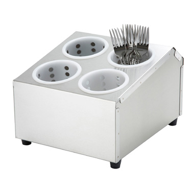 WINCO FLATWARE CYLINDER HOLDER, 4 HOLES, 2 TIERS