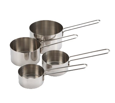 WINCO 4 PC MEASURING CUP SET, S/S (1/4, 1/3, 1/2, 1 CUP)