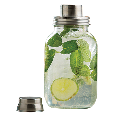 TABLECRAFT 14 OZ MASON JAR  GLASS COCKTAIL SHAKER