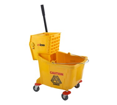 Product MPB-36: 5300 WINCO 36 QUART YELLOW MOP BUCKET WITH WRINGER