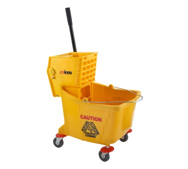 Product MPB-36: 5385 WINCO 36 QUART YELLOW MOP BUCKET WITH WRINGER