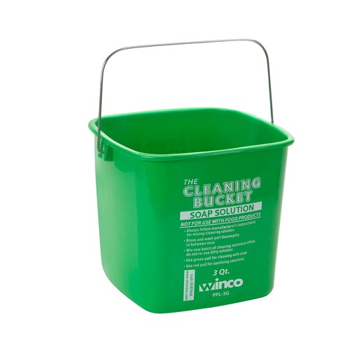 WINCO 3 QT DETERGENT BUCKET, GREEN