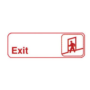 WINCO 3&quot; X 9&quot; SIGN (EXIT), WHITE