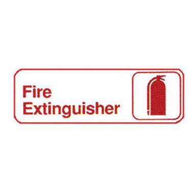 WINCO 3&quot; X 9&quot; SIGN (FIRE EXTINGUISHER), WHITE