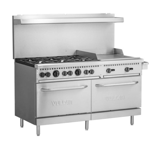 VULCAN 60&quot; RANGE, 6 BURNER,  24&quot; GRIDDLE AND 2 OVENS, 