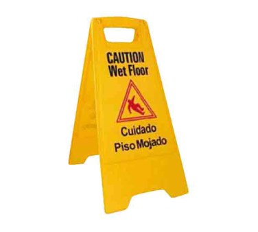 WINCO WET FLOOR CAUTION SIGN, YELLOW