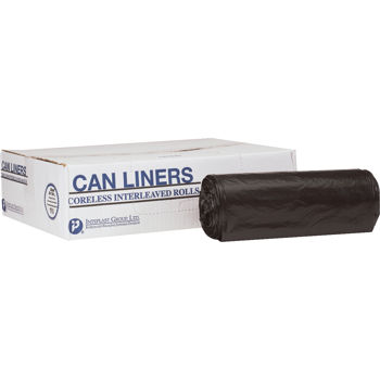 40GAL GARBAGE CAN LINER 40&quot; x  46&quot;, 1.1 MIL, BLACK, 125/CS